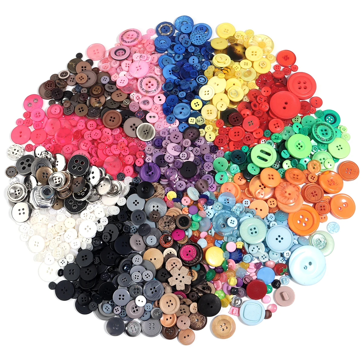 

50g/lot Multi-size Mixed Round Resin Buttons Colorful Button DIY Clothes Decor Kids Doll Eyes Accessories Handmade Crafts Gifts