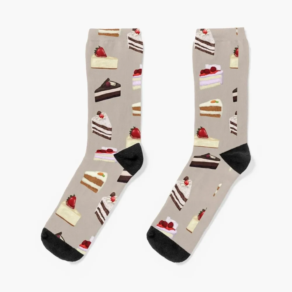 

Cake Collage Socks funny gift bright garter Socks Men's Women's