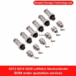 GX12 GX16 GX20 2 3 4 5 6 7 8 9 10 12-poliger runder Luftfahrt-Stecker/Buchse-Kabelstecker