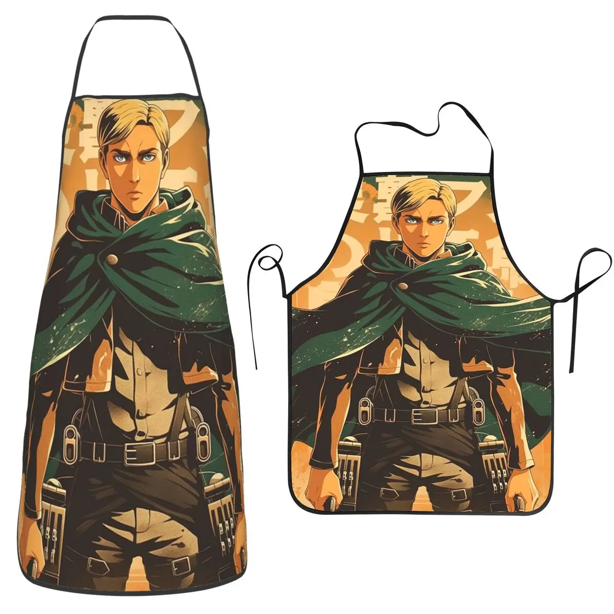 Attack On Titan Manga Erwin Smith Anime Apron Chef Cuisine Tablier Bib Kitchen Cleaning Pinafore for Women Men Painting