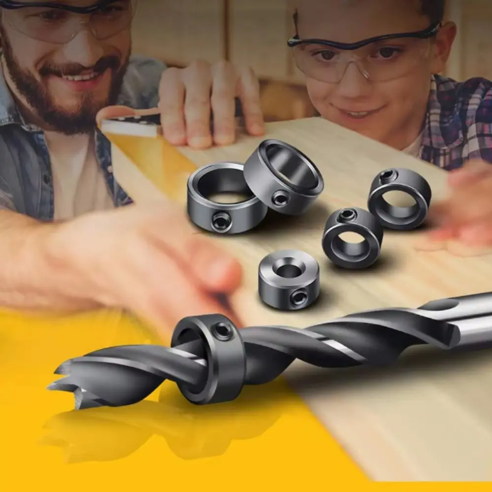 Accessories Steel Drill Stop Collar Metric Adjustable Depth Limiter Ring Press Lock Hole Guide Woodwork Tools