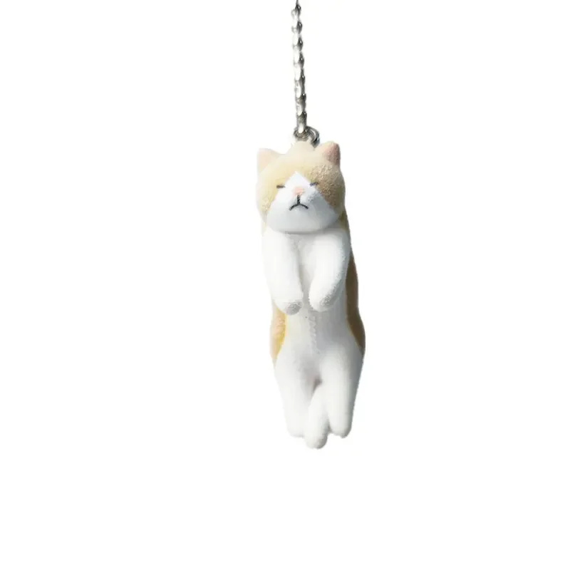 Japanese Qualia Gashapon Capsule Toy Kawaii Flocking Cat Pendant Action Fiugre Hang Bag Model Doll KeyChain Decoratoion Kid Gift