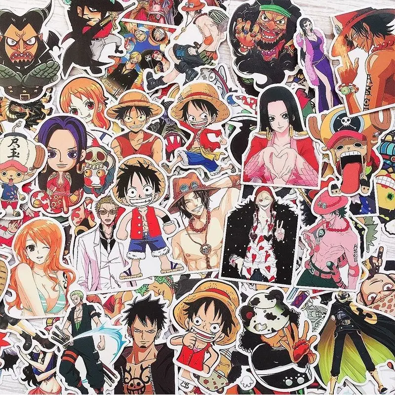 120 Pcs Unique Cute One Piece Stickers, Creative Cartoon Graffiti Waterproof DIY Decals for Phone Case Notebook Decoration - view 2