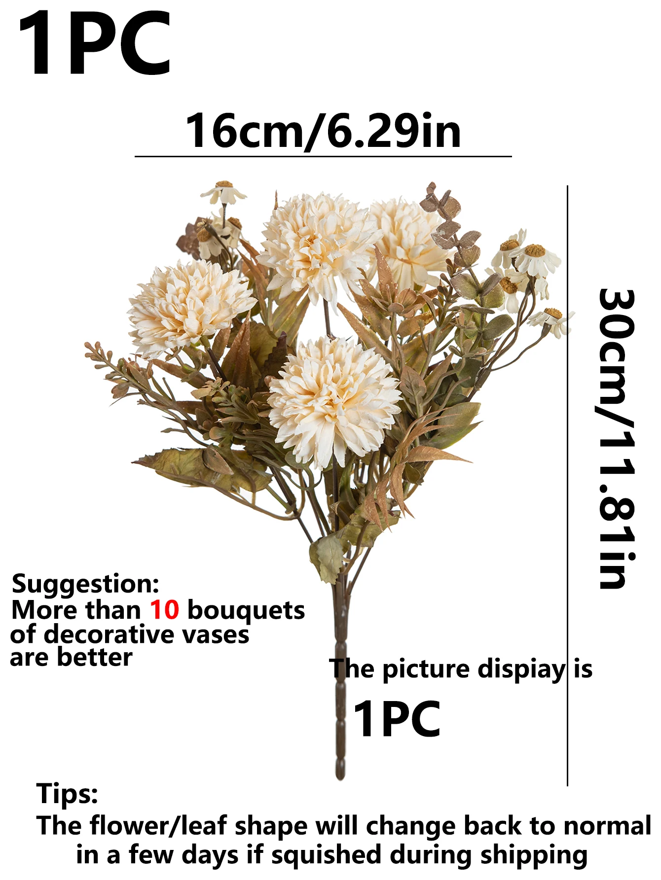 Seiden-Chrysanthemen Künstliche Blumen Hochzeit Heim Weihnachten Wohnzimmer Deko Brautsträuße Tischvase Hübsche Dekorative Requisite – Detail 7