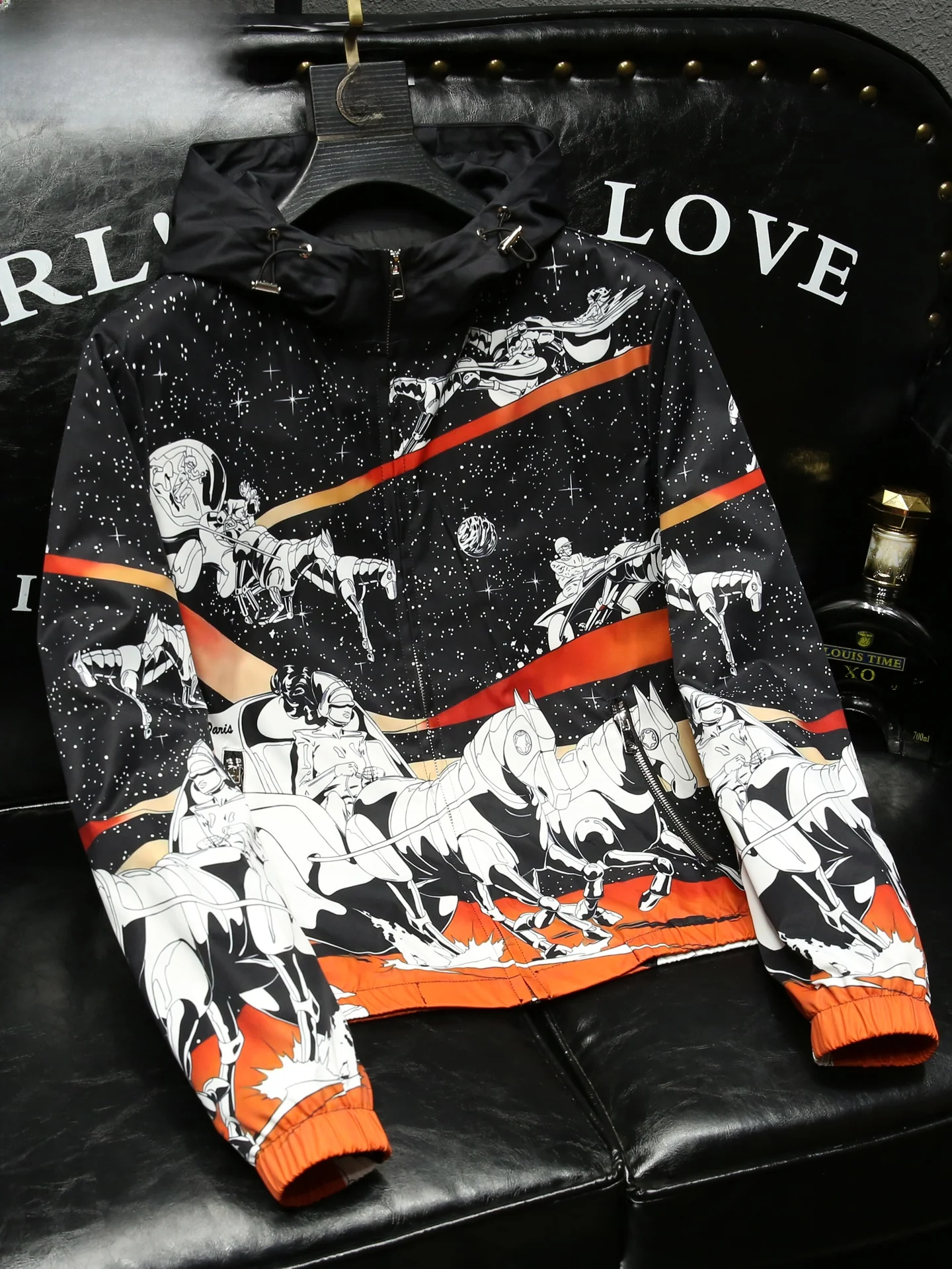 

Мужская приталенная куртка с капюшоном Ele Printed, модная демисезонная верхняя одежда, люксовый бренд, полиэстер, дышащая, на молнии