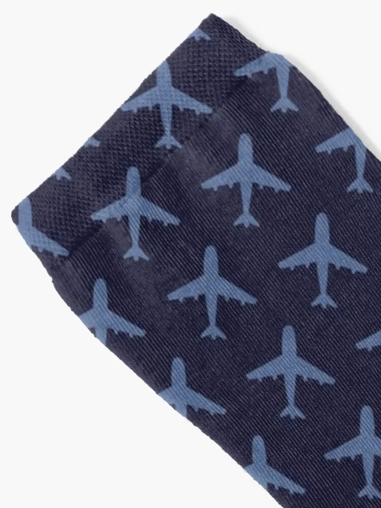 Blue Plane Pattern Socks cotton Lots christmas gift Woman Socks Men's