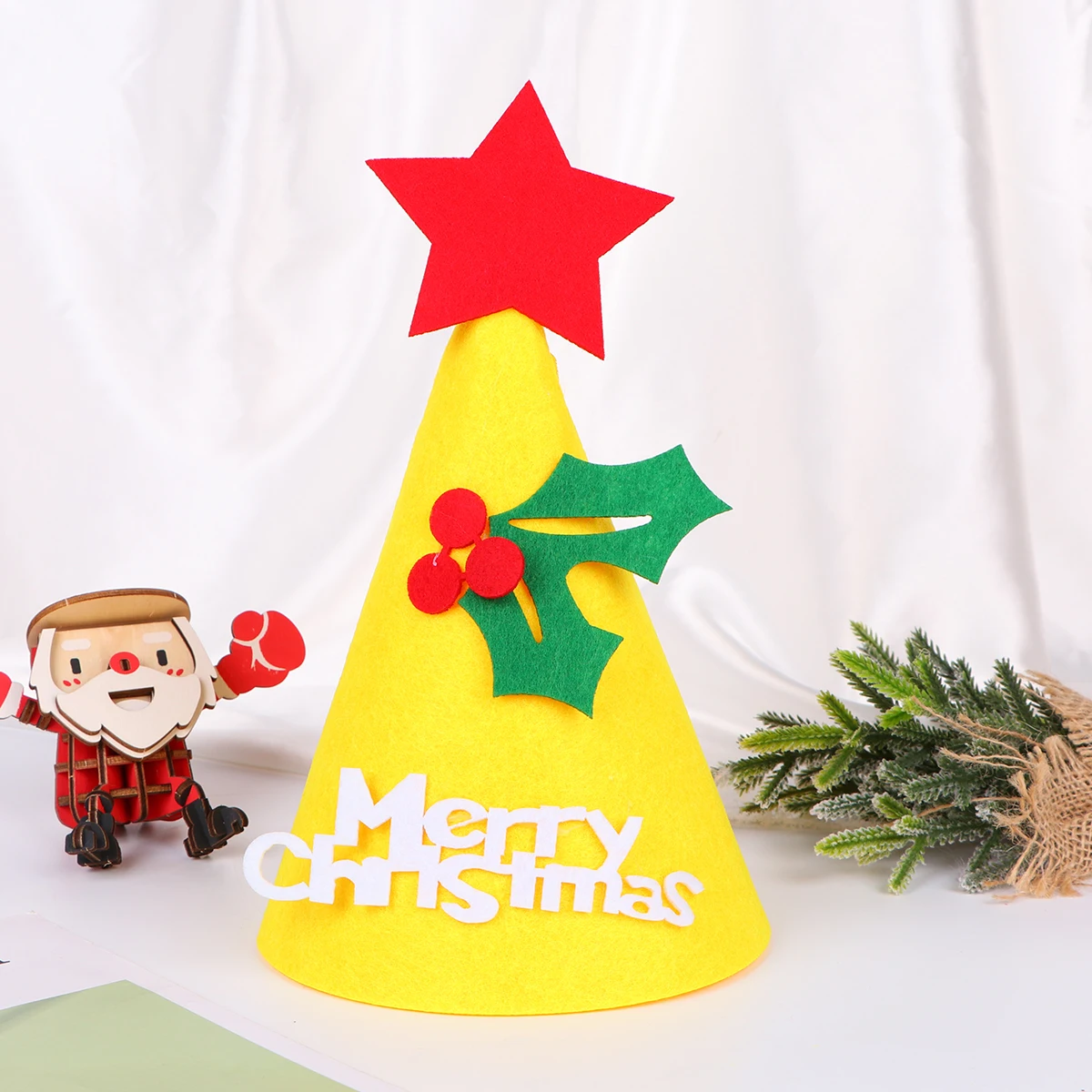 

7Pcs Christmas Hats Premium Material Comfortable for Kids Party Favors Festive Xmas Costume Caps Christmas Hats