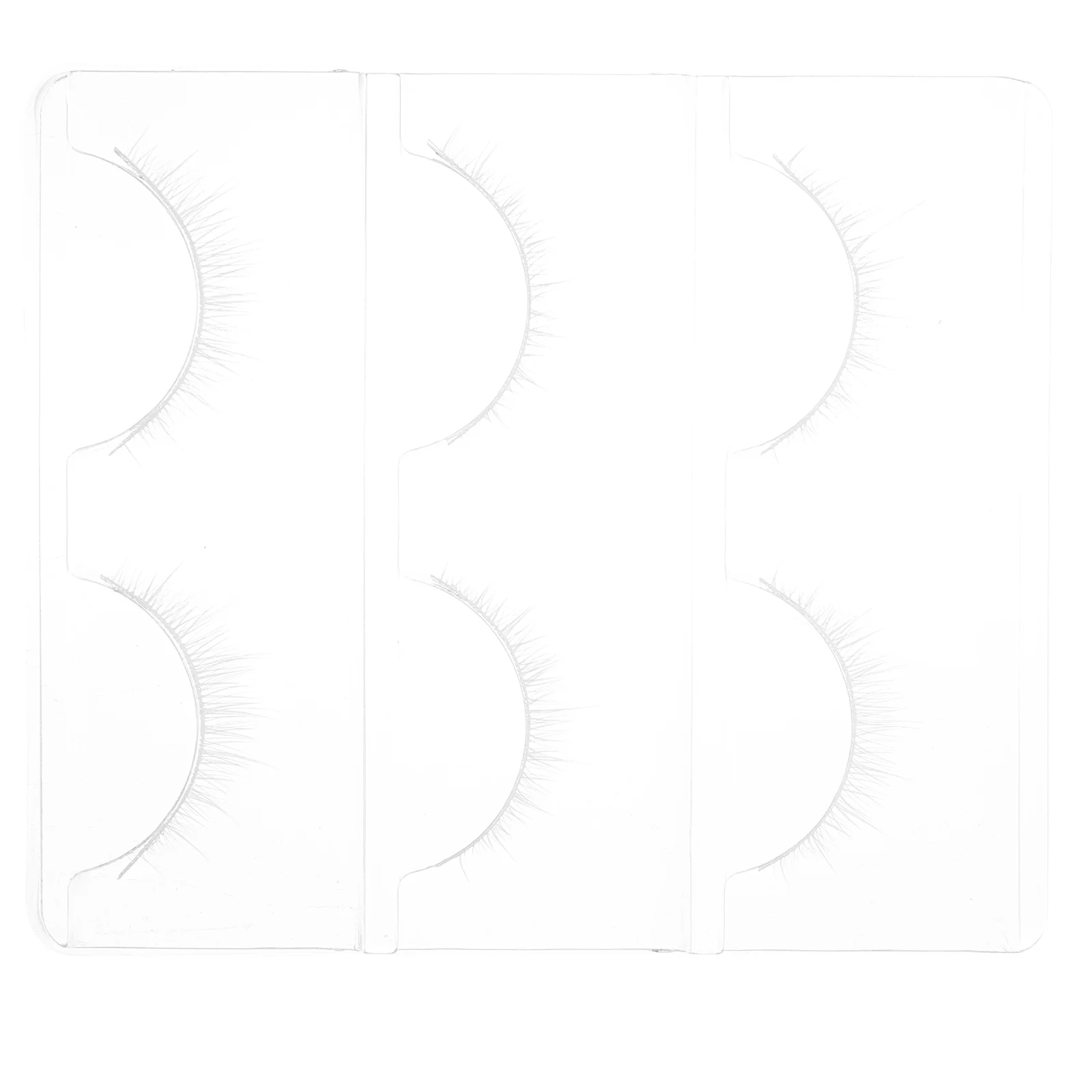 3 Pairs White Short Natural Cross Stem False Eyelashes Chemical Fiber Non Irritating Comfortable Daily Makeup Halloween Party