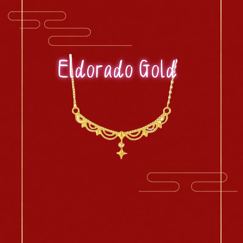 

999 real gold light luxury design lace smile Star kiss necklace, court-style gold fugitive princess collarbone chainValentine's