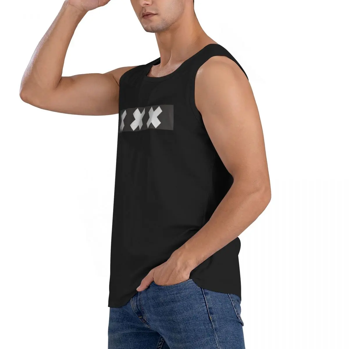 100% Cotton Amsterdam Flag Sleeveless T-Shirt Men Workout Sports Clothing Tops Men's Crew Neck Vest view 3