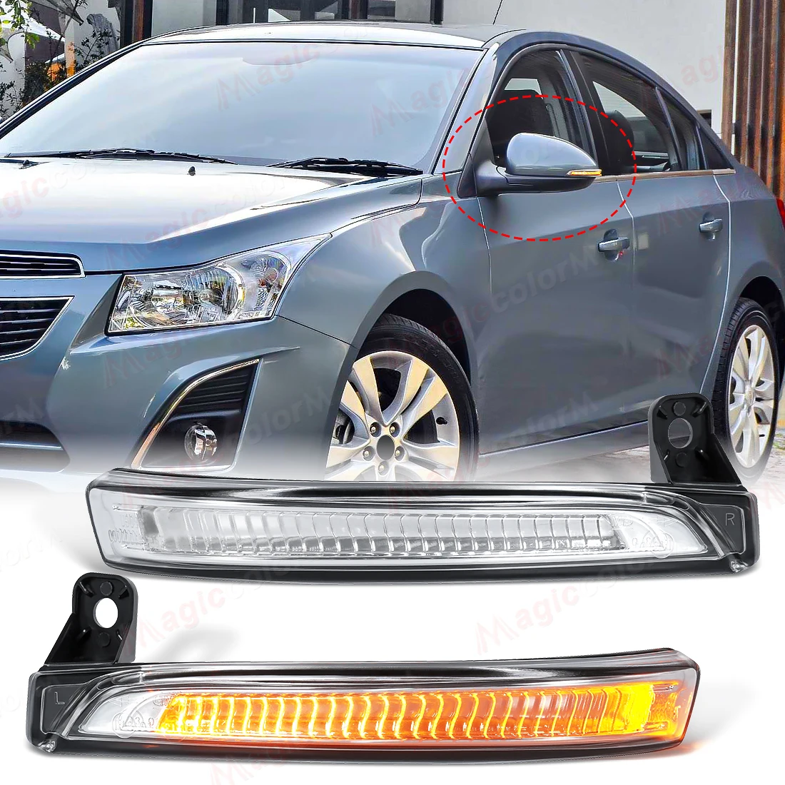 Car LED Rear View Mirror Light For Chevrolet Cruze J300 2009 2010 2011-2015 Rearview Mirror Turn Signal Light 94537661 94537660