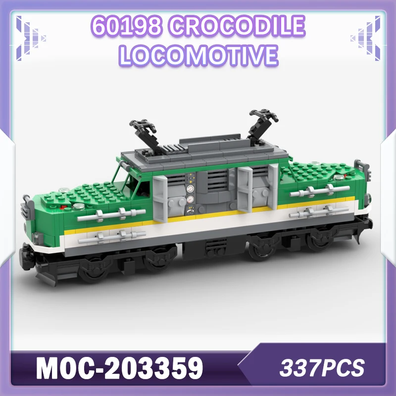 

337PCS 60198 Crocodile Locomotive MOC-203359 MOC City Freight Railway Trai Model Building Block Assembly Transport Kids Gifts