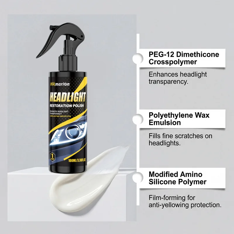 120ml Headlight Restoration Kit High-Performance Car Light Polish Repair Tool with Protective Coating for Auto Care Refurbishmen