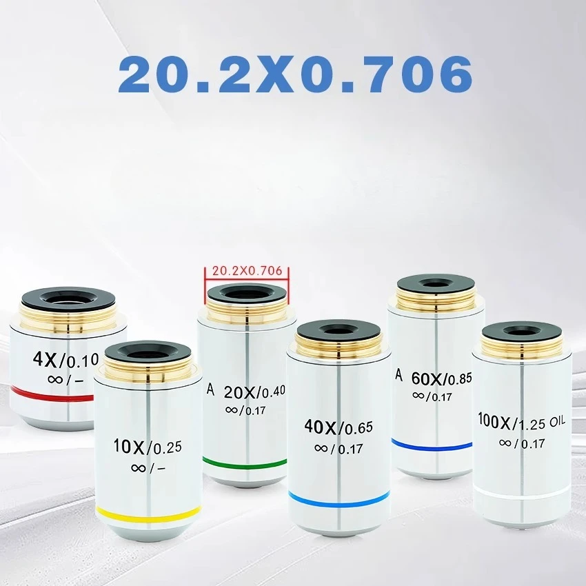 195 Biological Microscope Infinity Achromatic Objective Lens 4X 10X 20X 40X 60X 100X RMS for Olympus CX/BX Series