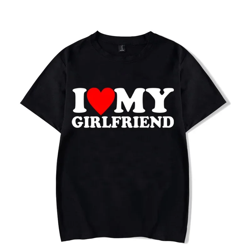 I Heart My Boyfriend Girlfriend Print magliette Harajuku Lovers Tee Shirt Unisex Summer Y2k Top Tees Oneck Sweet Couple T Shirt