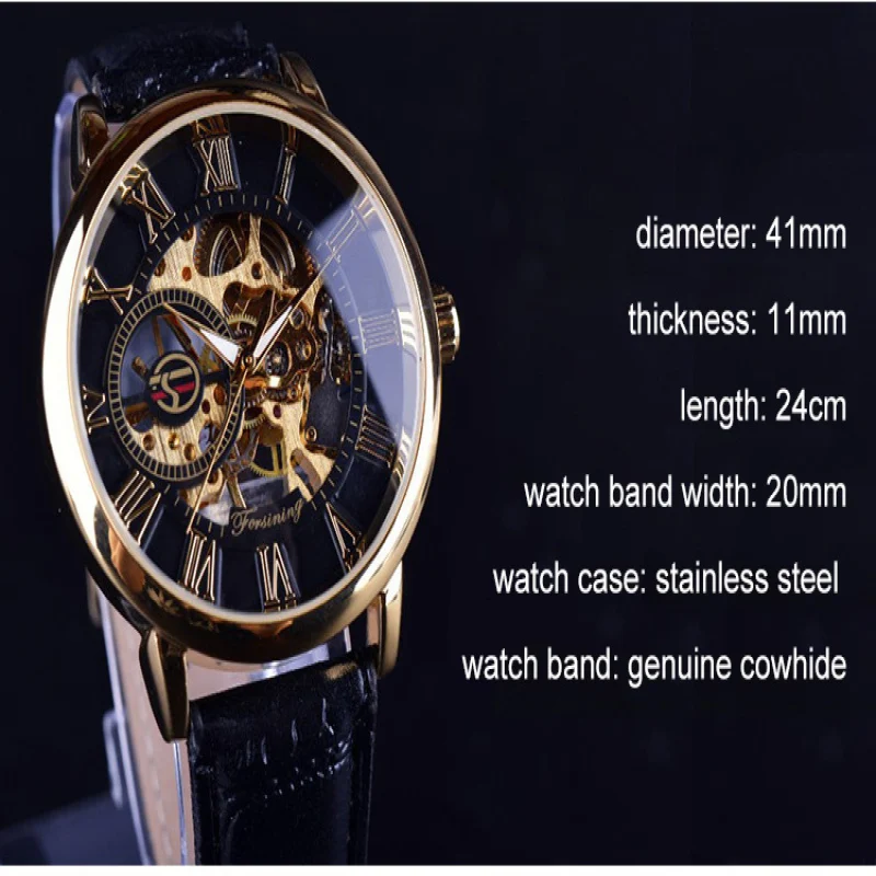 Forsining Men's Mechanical Watch with Stylish Hollow Design