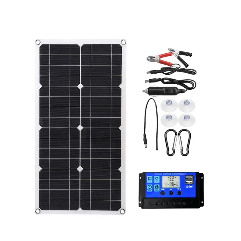 800W Solar Power System Kit Battery Charger Solar Panel 10-100A Charge Controller Complete Power Generation Home Camp Outdoor