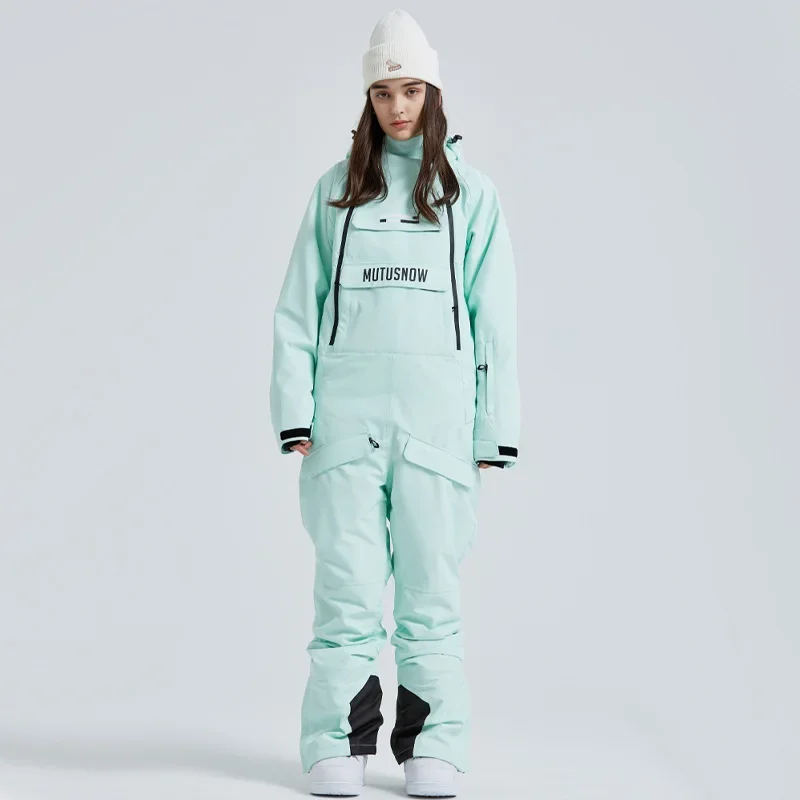 

2026 New One-piece Male Skiing Suit Windproof Waterproof Warm Hooded Breathable Women's Outdoor Leisure Sports Integrated Winter