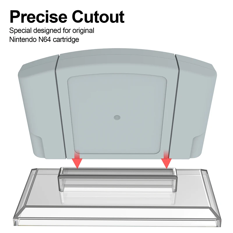 Clear Game Card Display Stand Compatible with Nintendo N64 Transparent Plastic Portable Cartridge Holder Durable Storage Shelf
