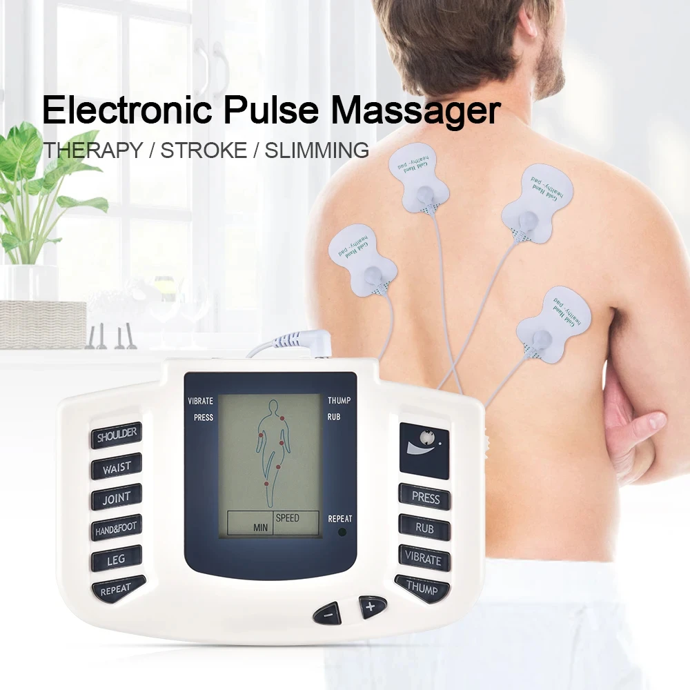 Full Body Tens Muscle Electrostimulator EMS Acupuncture Therapy Massage Relax Digital Meridian Physiotherapy Apparatus Full Set