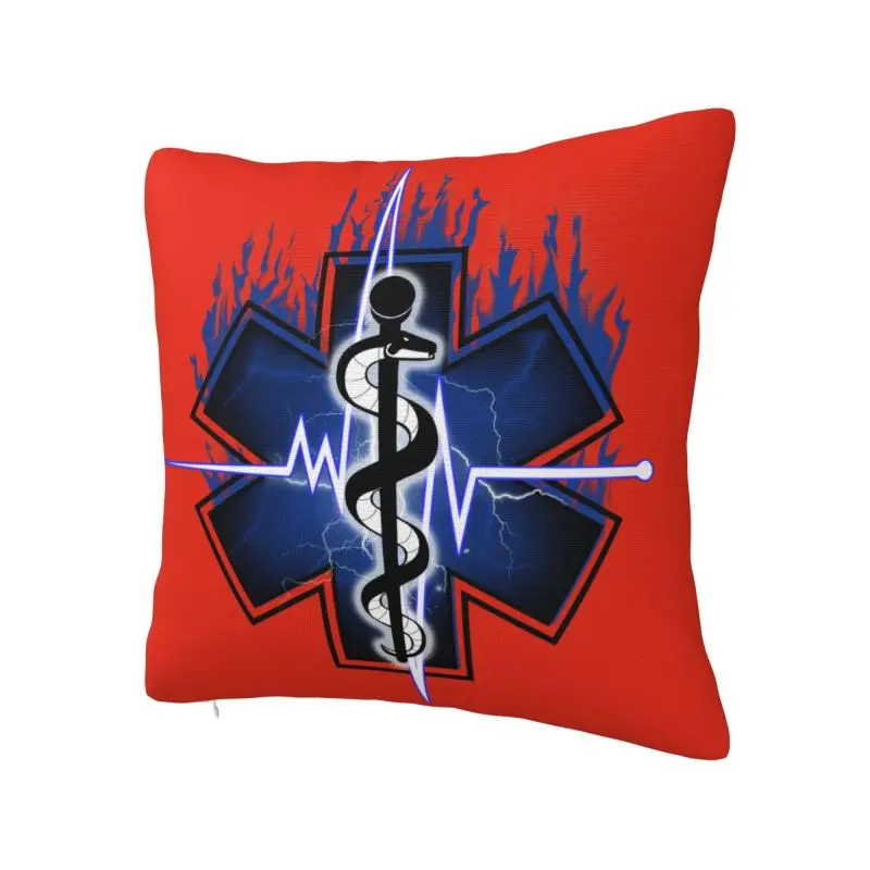 Nordic Style Star Of Life Cushion Cover 40x40cm Velvet Emt Paramedic Pillow Case for Sofa Square Pillowcase Home Decorative