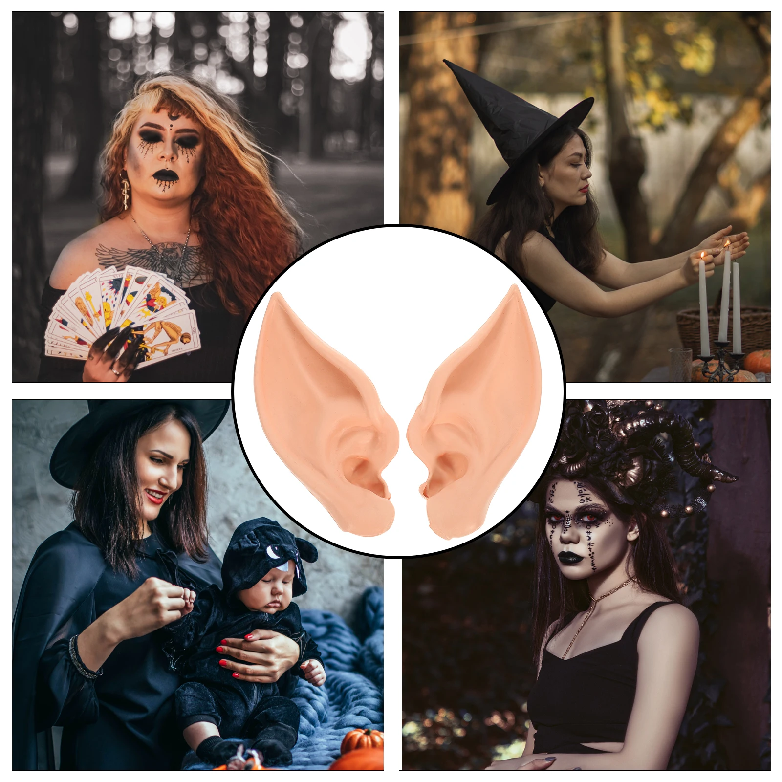 

1 Pair Ears Skin Tone Halloween Costume Accessories Masquerade Fairy Ears Women Masquerade Christmas Props Cosplay
