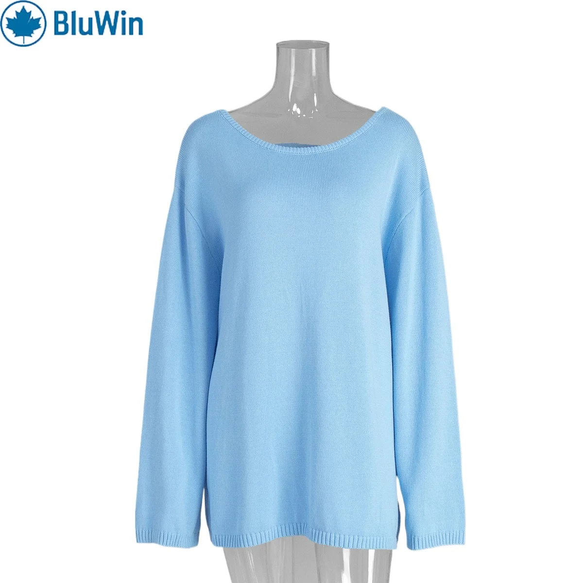 

URBANCHIC&ZAF 4Colors Sexy Backless Sweater for Women 2025 Winter Chic Open Back Knit Pullover Oversized Long Sleeve Top