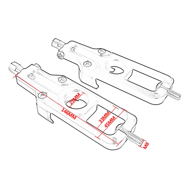 Rear Wheel Axle Blocks Chain Adjusters Tensioners Kit for KAWASAKI