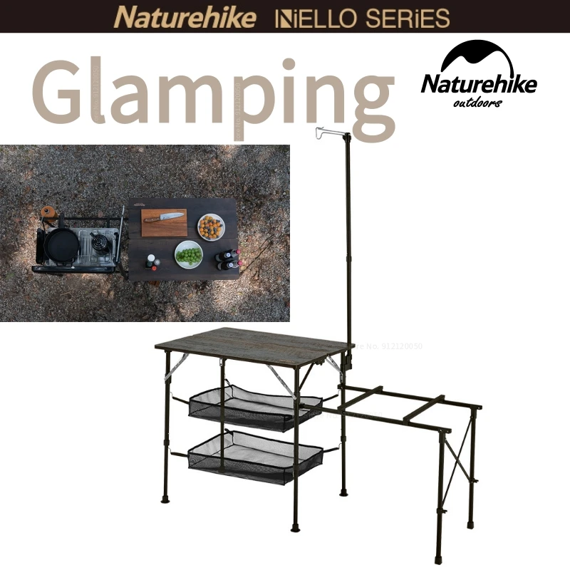 

Naturehike Camping Food Table Ultralight Fiberglass Food Table Outdoor Kitchen Portable Cookware Picnic Folding Cooking Table