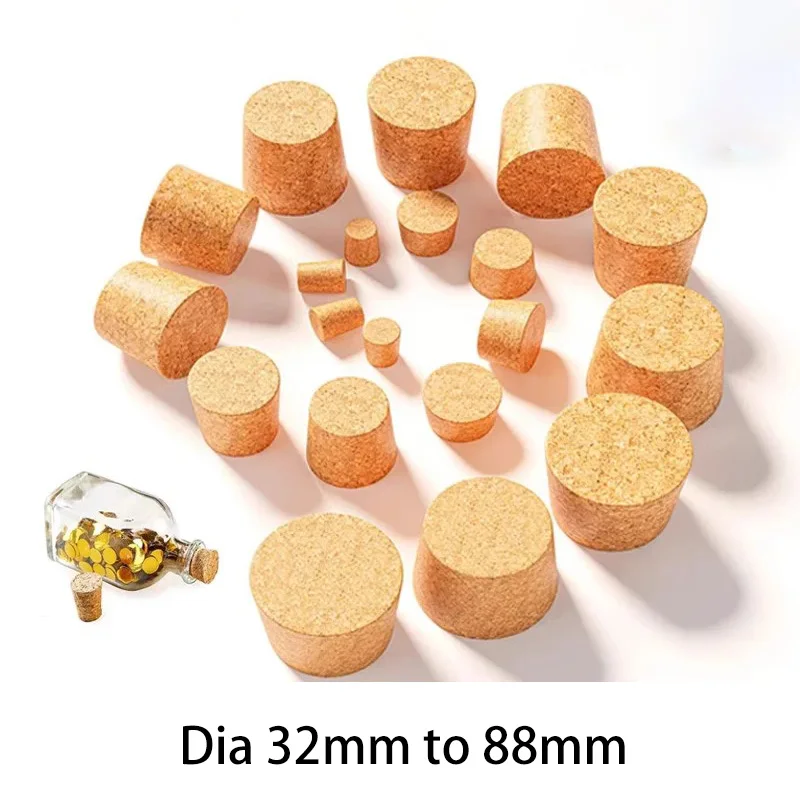 

10pcs Diameter 32mm to 88mm Wood Cork Lab Test Tube Plug Essential Oil Pudding Glass Bottle Stopper Warm Water Bottle Lid