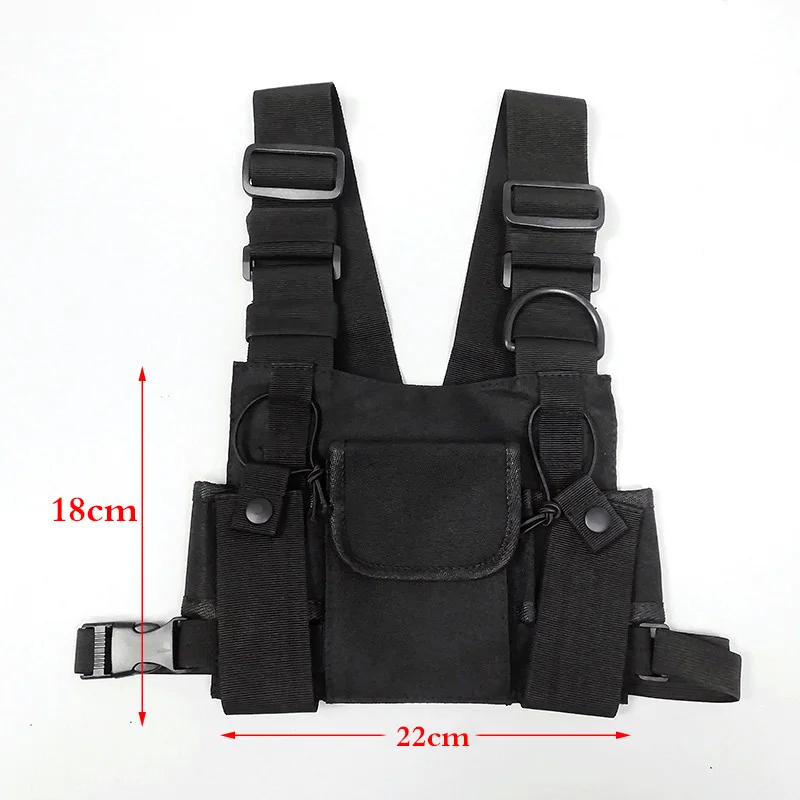 Functional Tactical Chest Rig Bag For Unisex Fashion Bullet Hip Hop Vest Streetwear Bag Waist Pack Women Black Chest Bag YB415