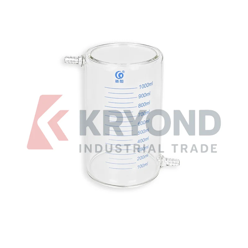 Double Jacketed Borosilicate Glass Beaker 50ml 100ml 150ml 200ml 250ml 300ml 500ml 1000ml Laboratory Research Use Pack 1PCS Set