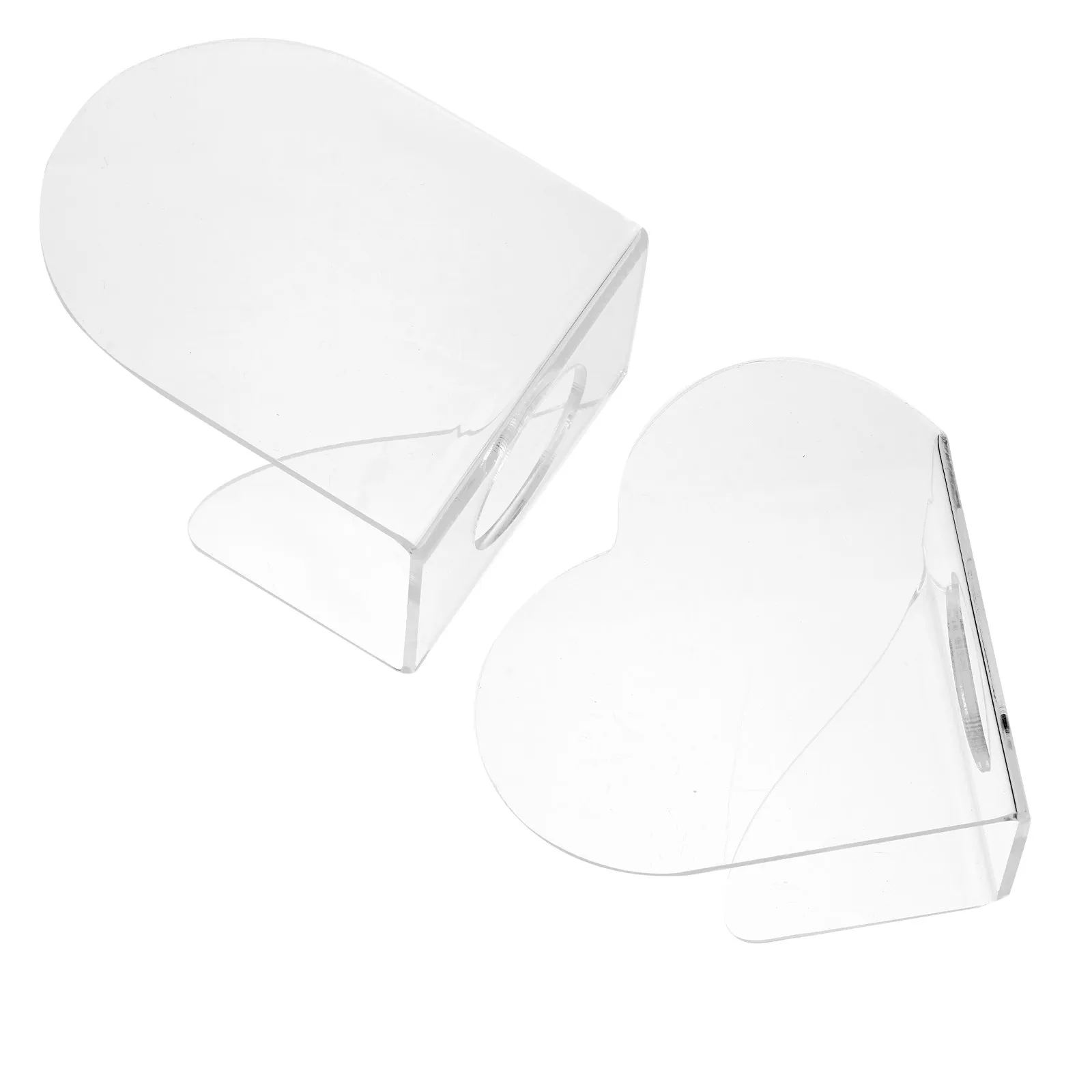 2Pcs Transparent Acrylic Handheld Makeup Palettes Ergonomic Design for Blending Contouring Foundation Lipstick Mixing Salon