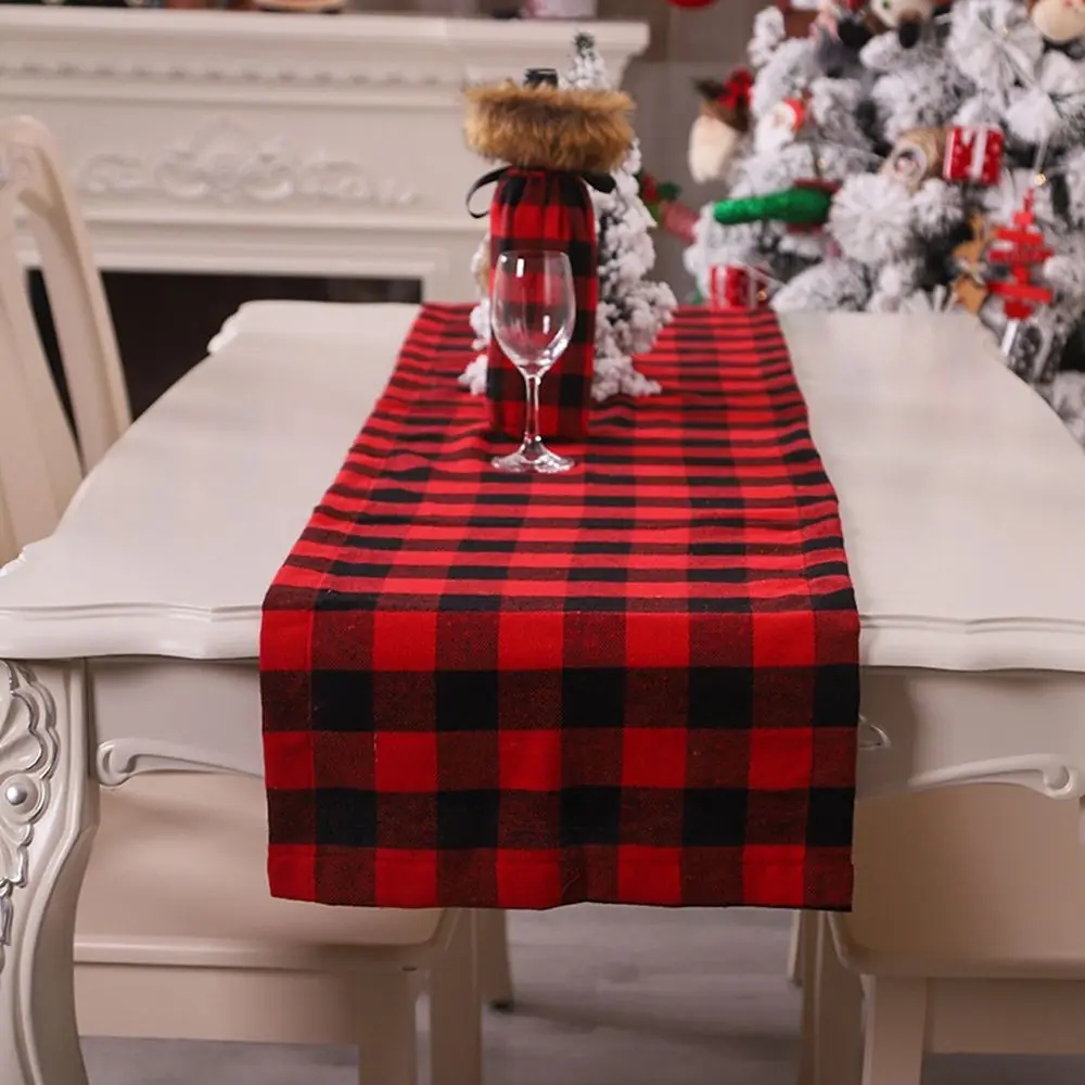 

Decoration Home Dinner Wedding Merry Christmas Tablecloth Christmas Decoration Plaid Table Runner Christmas Table Runner