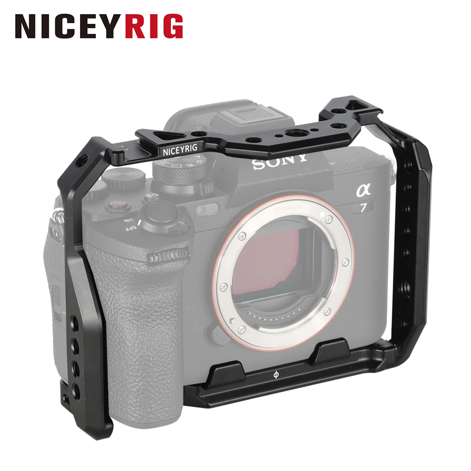 NICEYRIG Jaula Compacta para Sony Alpha 7V / 7R V/Alpha 7 IV/Alpha 7S III con Riel NATO y Doble Cold Shoe