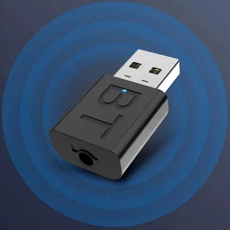 2 in 1 USB Bluetooth Receiver Transmitter Car Bluetooth 5.0 Audio Adapter TV Computer Wireless Bluetooth Converter Plug and Play