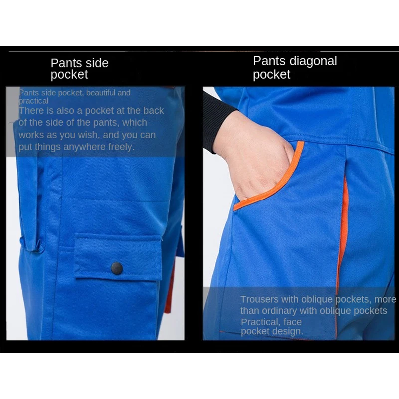 Uniformes de travail pour hommes et femmes, combinaisons de travail, combinaison de soudage, atelier de réparation automobile, mécanicien, vêtements de grande taille, vêtements de travail d'entrepôt