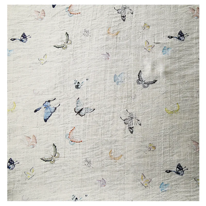 Colorful Jacquard Digital Printing Fabric 1.5 M Width New Chinese Style Han Chinese Clothing Cheongsam Clothing Fabric