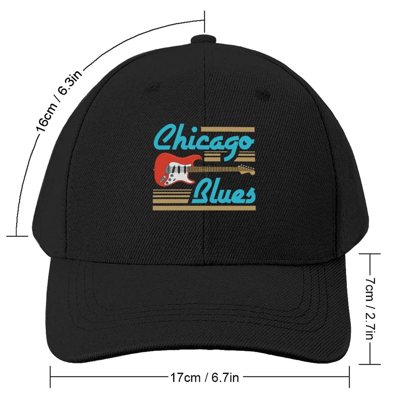 Chicago Blues Musician Guitar Baseball Cap beach hat Anime Hat Girl Men's