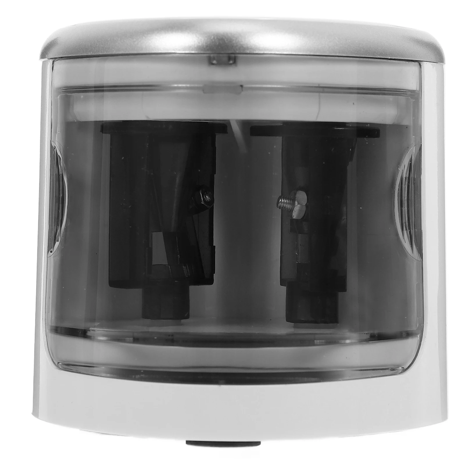 

Dual Holes Electric Pencil Sharpener Automatic Operated 6-12Mm Portable Silver For Artists Students Office