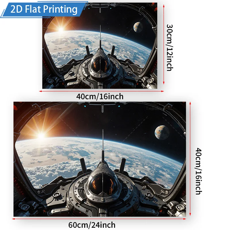 1 Stück Wandteppich Space Odyssey: Futuristischer Wandteppich mit Cockpitansicht