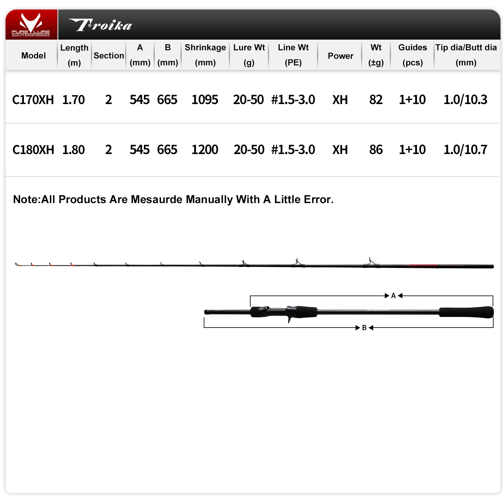 PURELURE NEW Tripod AIR TENYA Squid Fishing Rod 1.7m 1.8m XH Titanium Tip Saltwater Casting Rod Boat Fishing Webfooted Design