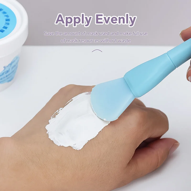 فرشاة قناع الوجه من السيليكون مزدوجة الأطراف قابلة لإعادة الاستخدام 2 في 1 فرش تنظيف يدوية أقنعة الوجه قضيب ملعقة لوازم العناية بالبشرة #3