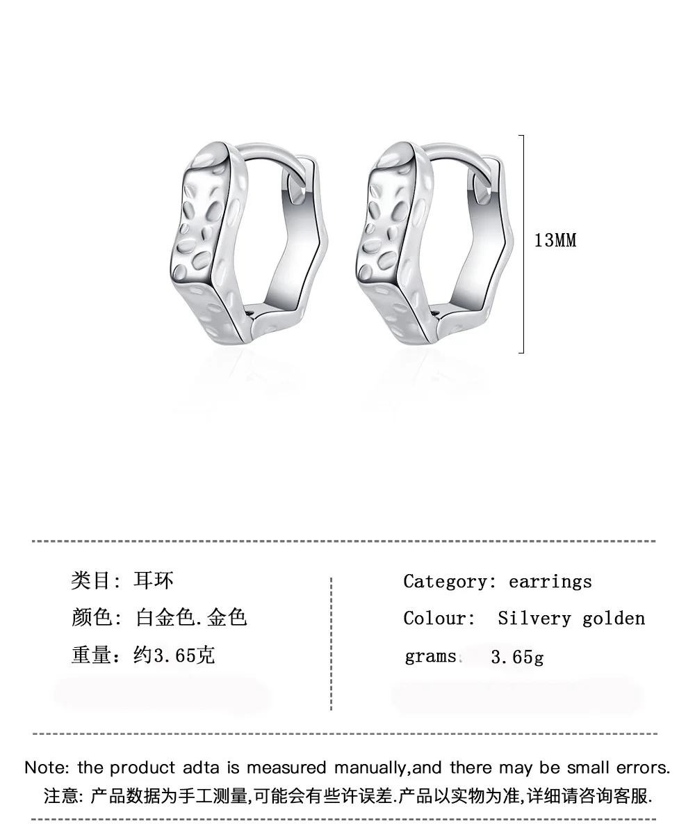 925 Sterling silver Ear Fashion Men Women Drop Earrings 2026 Female Jewelry Geometric Square Hexagon Earring
