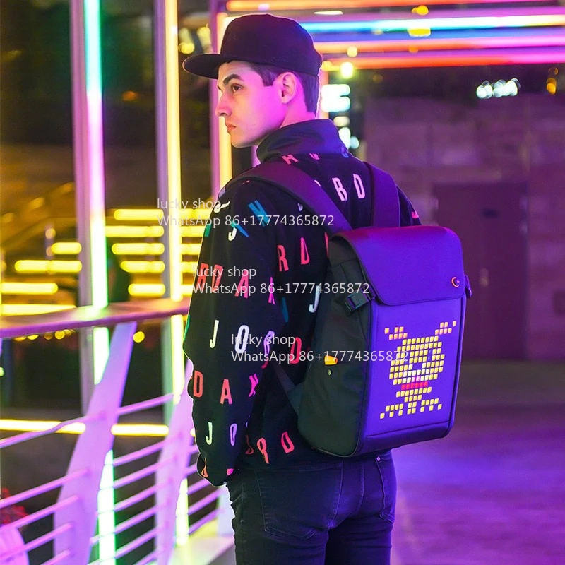 Pixel Double Shoulder Men's Large Capacity Backpack Is Cool