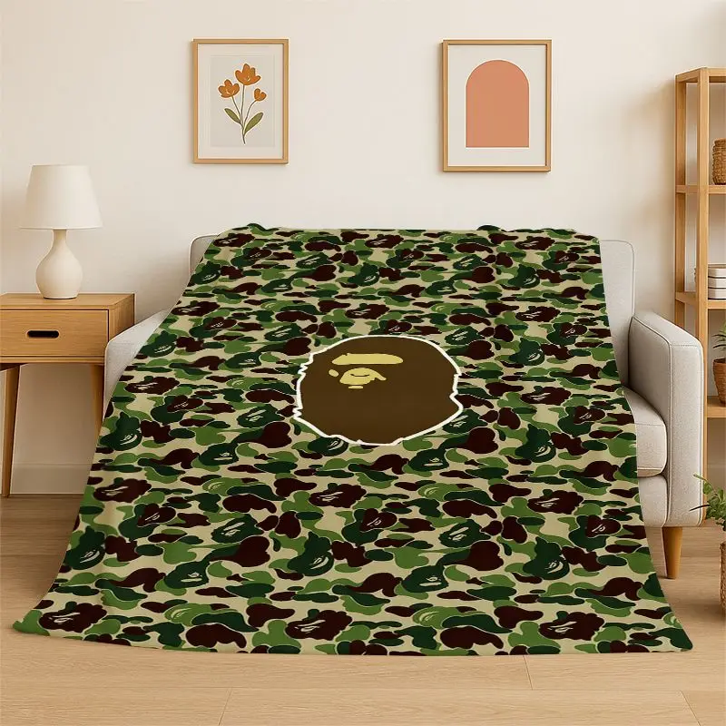 Fashion B-BAPE Sign Soft Flannel Throw Blanket,Warm Cozy Blanket for Bed,Couch,Sofa,Bedroom, Living Room,Travel,Camping Gift