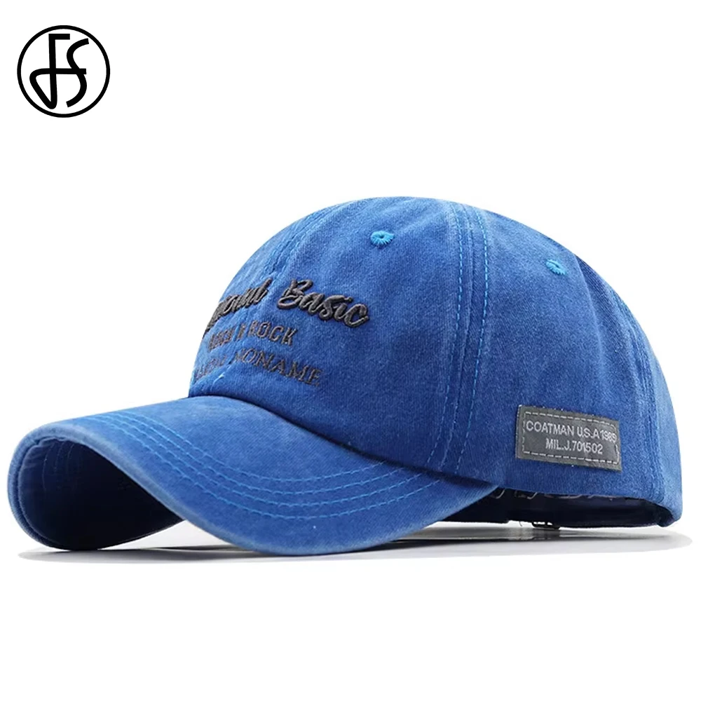 

FS Blue Khaki High Quality Cotton Baseball Caps For Men Vintage Letter Trucker Hat Winter Brand Women Cap Casquette Femme 2025