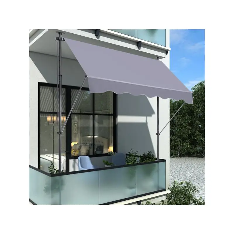 

Ручной выдвижной навес для тента, 118 дюймов, безвинтовой уличный солнцезащитный козырек с защитой от ультрафиолета, 118 дюймов, солнцезащитный тент для патио