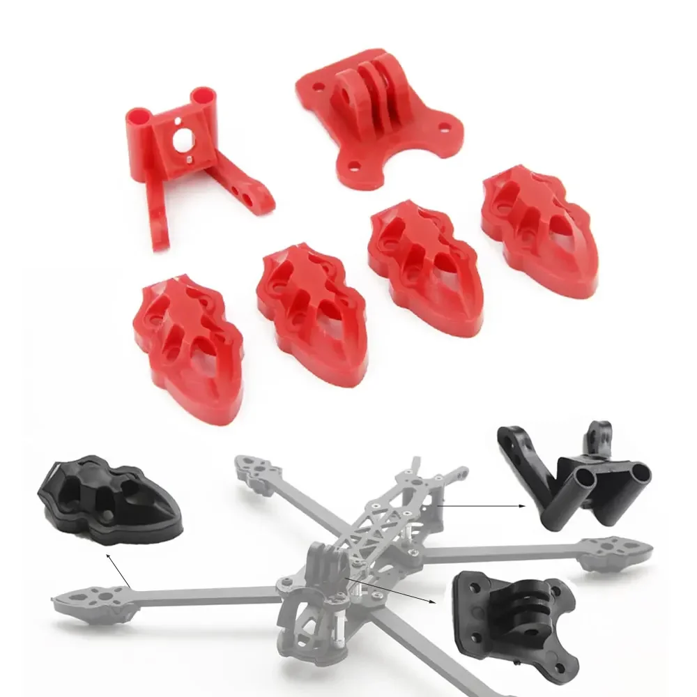 3D-geprinte TPU FPV-accessoires GoPro-houder + antennehouder + motorbasis Compatibel Mark4 HD 5-9 inch drone-frames