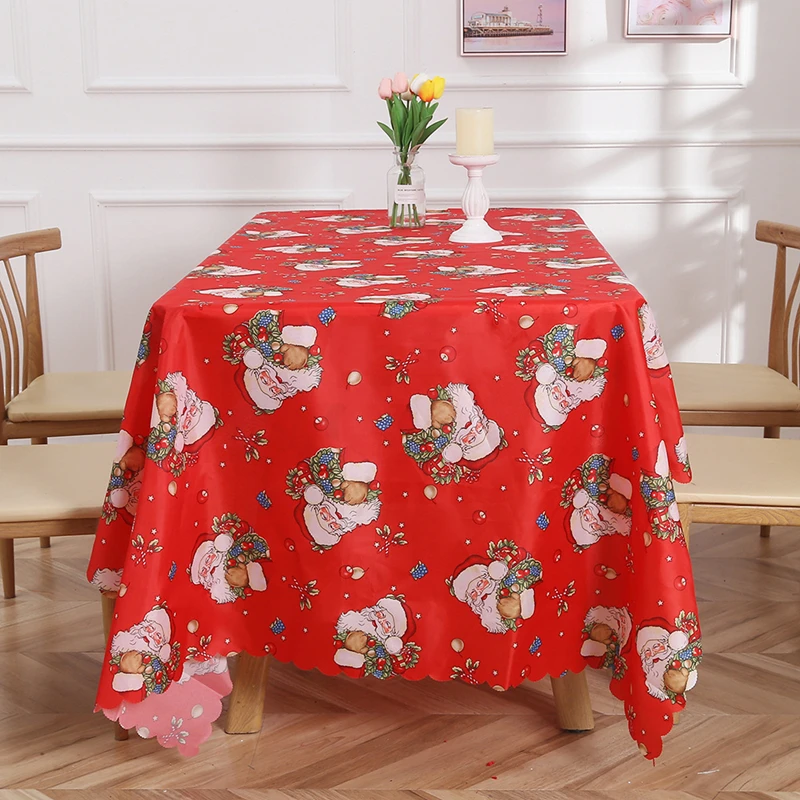 150x220cm European Style Fashion Printing Christmas Decor Tablecloth Home Dust Oil-proof Tablecloth Festive Party Scene Layout